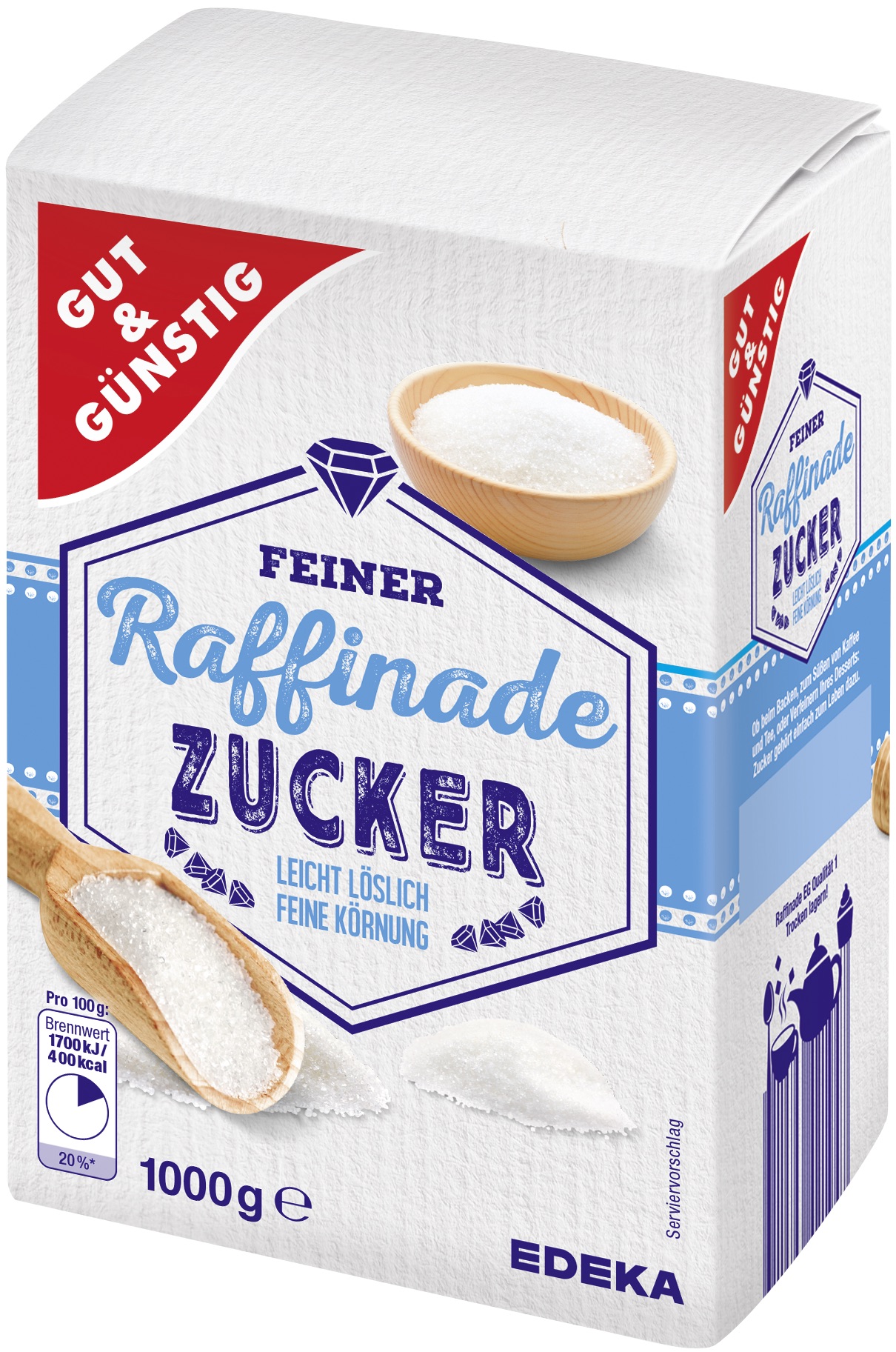 Bild von G+G RAFFINADE F KOERNUNG   1KG